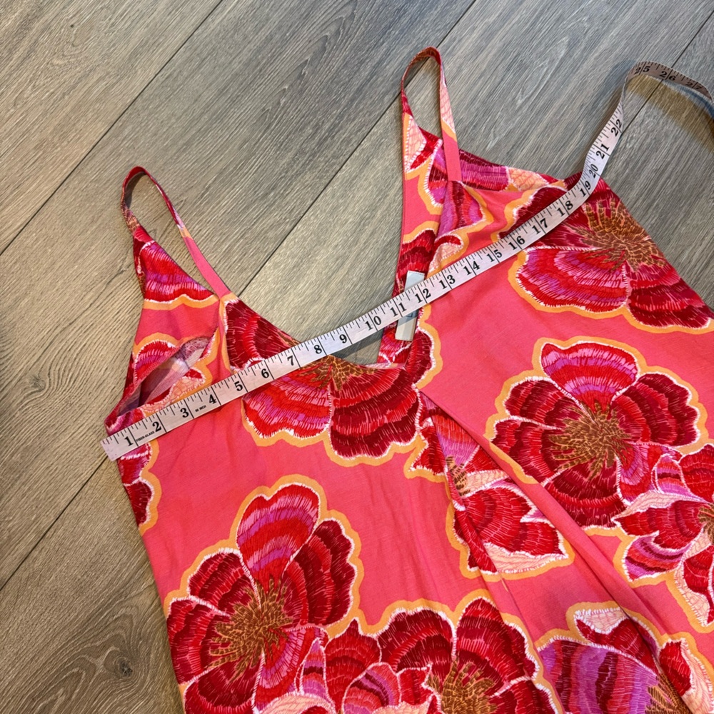 LOFT Textured Floral Linen Blend Strappy Maxi Dress - Picture 8 of 11
